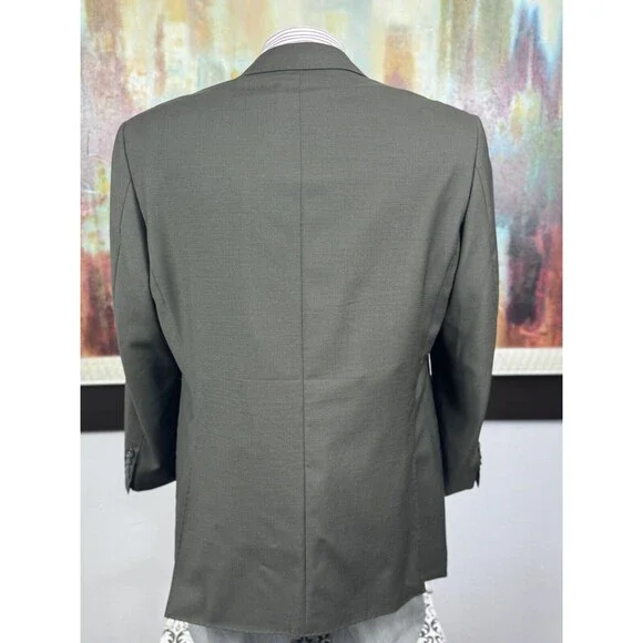 Tiglio Mens Forrest Green Super 140s Blazer 42S Made In Italy MSRP $1395